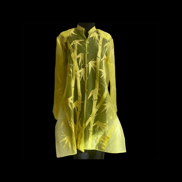 Vintage Vibrant Yellow Sheer Duster - Picture 1 of 10